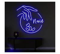 Neon Sign Party Decoration Adjustable Brightness Nail Salon Neon Signs, USB Powered Nails Neon Lights, Wall Decor For Beauty Rooms Neon Sign(B,35cmx38cm)