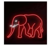 Neon Sign Party Decoration Elephant Neon Signs USB Powered Adjustable Brightness Animal Elephant Neon Lights, For Zoo Party Decor 36cmx38cm