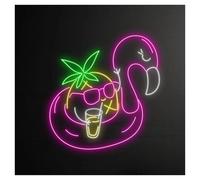 Neon Sign Party Decoration Flamingo Pineapple Neon Sign LED Light Drinking Business Shop Bar Club Trip Tropical Glasses Drink Bedroom Wall Art Decor USB Powered 42cmx38cm