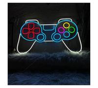 Neon Sign Party Decoration Gaming Remote Neon Signs USB Powered Adjustable Brightness Controller Neon Lights Wall Decor Game Pad Led Neon(A,50CM)