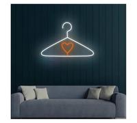 Neon Sign Party Decoration Hanger Neon Sign USB Powered Adjustable Brightness Heart Neon Lights, For Store Wall Decoration 25cmx30cm(D)
