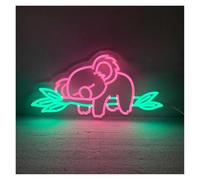 Neon Sign Party Decoration Koala Bear Neon Sign Cute Animals LED Light USB Powered For Bedroom Holiday Children Party Game Room Wall Decor 50cmx25cm(A)