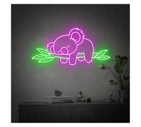 Neon Sign Party Decoration Koala Bear Neon Sign Cute Animals LED Light USB Powered For Bedroom Holiday Children Party Game Room Wall Decor 50cmx25cm(G)