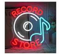 Neon Sign Party Decoration Record Store Neon Sign Music Light For Wall Decor Record Player For Music Studio Decor Live Music Bar Decor 30cmx32.5cm