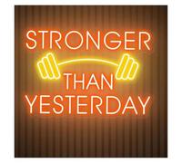Neon Sign Party Decoration Stronger Than Yesterday Letter Neon Signs USB Powered Adjustable Brightness Neon Lights Suitable For Room Shop Decor 35cmx50cm(C)