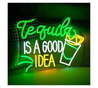 Neon Sign Party Decoration Tequila Is A Good Idea Neon LED Sign Agave Neon Light Dimmable USB For Beer Bar Party Music Festival Restaurant Decor 30x39.3cm