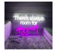 Neon Sign Party Decoration There's Always Room For Dessert Neon Light Signs USB Powered Adjustable Brightness LED Letter Neon Lights(B,35cmx45cm)