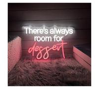 Neon Sign Party Decoration There's Always Room For Dessert Neon Light Signs USB Powered Adjustable Brightness LED Letter Neon Lights(C,35cmx45cm)