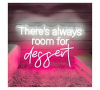 Neon Sign Party Decoration There's Always Room For Dessert Neon Light Signs USB Powered Adjustable Brightness LED Letter Neon Lights(A,40cmx50cm)
