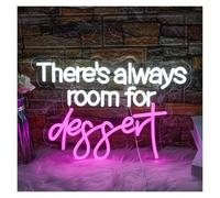 Neon Sign Party Decoration There's Always Room For Dessert Neon Sign Light For Home Party Business Dessert Drink Shop Wall Decor Dimmable USB Lamp 40cmx27cm