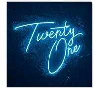 Neon Sign Party Decoration "Twenty One"Birthday Neon Light Day Year Party Room Decoration Storefront Window Display Business Entrance 50cm
