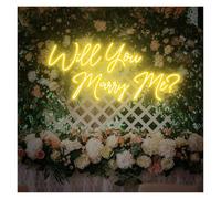 Neon Sign Party Decoration Will You Marry Me? Neon Light Signs USB Powered Adjustable Brightness LED Letter Neon Lights Suitable For Party Decor(I,60CM)
