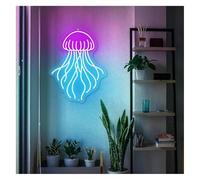 Neon Sign Sign Lamp Jellyfish Neon Light Suitable for Bedroom Studio Home Art Wall Decor with Dimmable 37cmx47cm(C)
