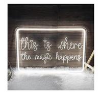 Neon Sign Soothing Ambiance Neon Sign Lamp This is Where The Magic Happen with Engraved Letters(45x30cm)