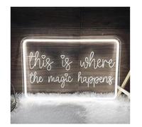 Neon Sign Soothing Ambiance Neon Sign This is Where The Magic Happen with Engraved Letters and Light(30x20cm)
