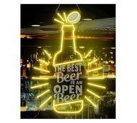 Neon Sign Soothing Atmosphere Neon Sign Lamp "The for Best Beer Is An Open Beer" 46X60cm(E)