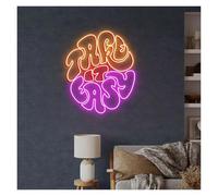 Neon Sign Take It Easy for neon Signs for usb Powered Adjustable Brightness Letter for Lights Suitable(E,25cmx25cm)