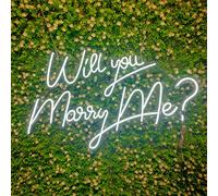 Neon Sign Will You Marry Me ? with Dimmer Switch, 12V Wedding Neon Sign Decoration Ins Neon Signs For Wall Decor Neon Light