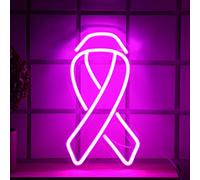 Neon Signs Breast Cancer Awareness Decorations Light Up Room Sign LED Ribbon Neon Sign Light USB Wall Bar Living Room Decor for Party Home Bedroom Office Table Art (Ribbon Style, 11.02 x 6.3 inch)