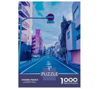 Neon Signs in Tokyo Jigsaw Puzzle 1000 Pieces, Historic Square Architecture, Thick Cardboard Pieces, Birthday Gift for Home Décor Fans, Paper Board, 70x50cm/1000pcs