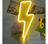 Neon Signs Lightning Bolt Neon Light Sign for Wall Decor, Battery or USB Powered Led Lightning Light Neon Sign for Bedroom, Kids Room, Birthday, Party, Wedding, Home,Kids Decorations Yellow