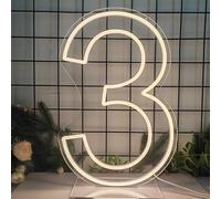 Neon Signs Number 0-9 Birthdays Decor Neon Lights One Party USB Plus Battery Case Light up your baby's first birthday with our Neon Number One Sign (Number 3-Warm White)