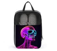 Neon Skeleton Head Shoe Bag for Travel Daily Use Anti-dust Storage Carrier Golf Shoe Pouch