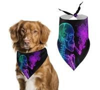 Neon Skeleton Smoking Weed1 Funny Dog Bandana Cats Puppies Triangle Scarf for Small Medium Large Pet