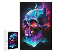 Neon Skull Fantasy Artwork Jigsaw Puzzle, 1000 PCS, Relaxing Activity for Adults, Shared Puzzle Time for Family And Friends, at Home
