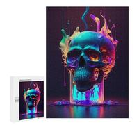 Neon Skull Meltdown Challenging Puzzle for Adults, 500 PCS - Winter Activity Gift - to Assemble, Frame And Display