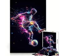 Neon Soccer Star︰ Dynamic Kick in Flight 1000 Piece Jigsaw Puzzles for Adults Strengthen Recall Relax Time Quality Edge Birthday Gift (50x75cm)