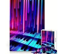 Neon Sonata Piano Keys 1000 Piece Jigsaw Puzzle for Adults Brain Tease Toy Together Fun Perfect Cut (50x75cm)