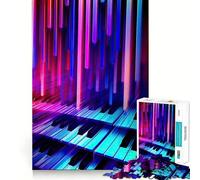 Neon Sonata Piano Keys 1000 Piece Jigsaw Puzzle for Adults Brain Tease Toy Together Fun Perfect Cut (50x75cm)