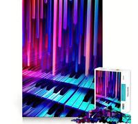 Neon Sonata Piano Keys 1000 Piece Jigsaws for Adults Mind Exercise Toy Quiet Fun Design Assembly Thoughtful Gift (38x26cm)
