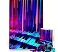 Neon Sonata Piano Keys 1000 Piece Jigsaws for Adults Mind Exercise Toy Quiet Fun Design Assembly Thoughtful Gift (38x26cm)