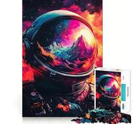 Neon Space Astronaut Jigsaw Puzzles for Teenagers 1000 Piece Logic Toy Family Joy Precision Cut (38x26cm)
