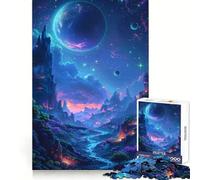 Neon Space Landscape 1000 Piece Jigsaw Puzzles for Adults Logic Boost Toy Family Bond Premium Edge Warm Surprise (38x26cm)