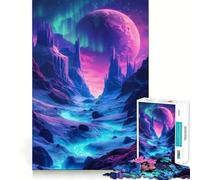 Neon Space Landscape 1000 Piece Jigsaws for Adults Mind Exercise Toy Quiet Fun Design Assembly Thoughtful Gift (38x26cm)