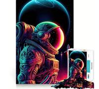 Neon Space Odyssey Jigsaw Puzzles for Adults 1000 Pieces Reason Skill Toy Tension Relief Exact Cut Cherished Gift (38x26cm)