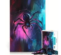 Neon Spider Jigsaw Puzzle for Adults 1000 Pieces Mind Play Relaxing Fun Clean Edge Art Collection Piece (38x52cm)