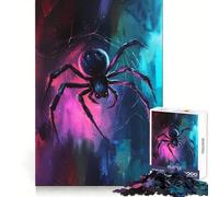 Neon Spider Jigsaw Puzzle for Adults 1000 Pieces Mind Play Relaxing Fun Clean Edge Art Collection Piece (38x52cm)