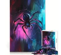 Neon Spider Jigsaw Puzzles 1000 Piece for Teenagers Thought Toy Stress Release Precise Edge Perfect Present (50x75cm)