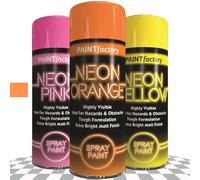 Neon Spray Paint 200ml - High Visibility Extra Bright Matt Finish Aerosol - Quick Drying Multipurpose Paint for Interior & Exterior Use on Metal, Wood, Plastic, DIY & Craft Projects (Orange - 5388)