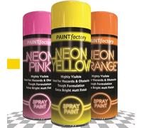 Neon Spray Paint 200ml - High Visibility Extra Bright Matt Finish Aerosol - Quick Drying Multipurpose Paint for Interior & Exterior Use on Metal, Wood, Plastic, DIY & Craft Projects (Yellow - 5389)