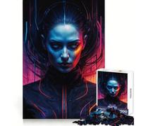 Neon Stare︰ Cybernetic Sentinel Puzzles for Teenagers 1000 Pieces Brain Workout Toy Cozy Relax Image Assembly Warm Surprise (38x26cm)