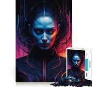 Neon Stare︰ Cybernetic Sentinel Puzzles for Teenagers 1000 Pieces Brain Workout Toy Cozy Relax Image Assembly Warm Surprise (38x26cm)