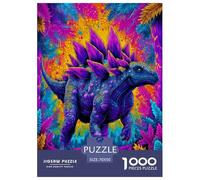 Neon Stegosaurus Puzzle 1000-Piece for Adults And Kids, Difficult Jigsaw Puzzle, Challenging & Relaxing Gift 70x50cm/1000pcs