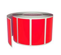 Neon Sticker Rectangle Labels Rolls Color Code 4CM x 2 CM - Neon Red Stickers Writable Surface (40mm x 19mm) - 500 Pack by Royal Green