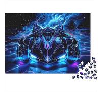 Neon Storm Rider Wooden Jigsaw Puzzle Waterproof 1000 Piece Puzzles for Adults Colourful Educational Games