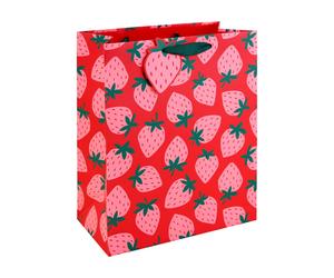 Neon Strawberry Gift Bag Large 26.5 (W) x 33 (L) x 14cm (H)